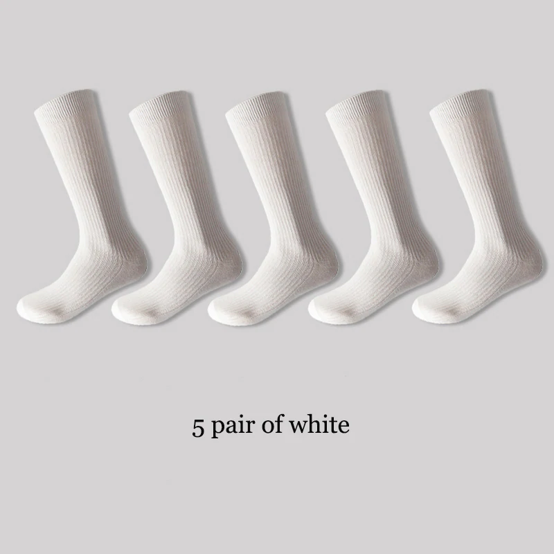 Men's Black White Mid-length Socks