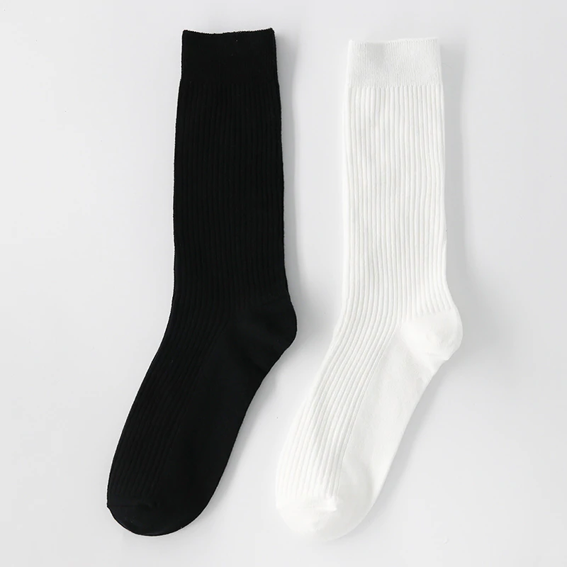 Men's Black White Mid-length Socks
