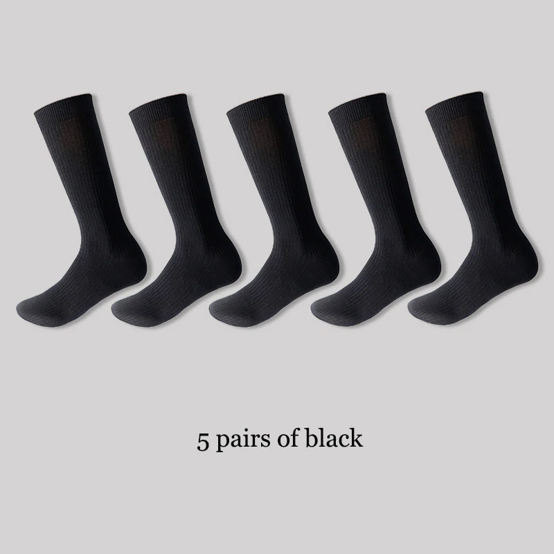 Men's Black White Mid-length Socks