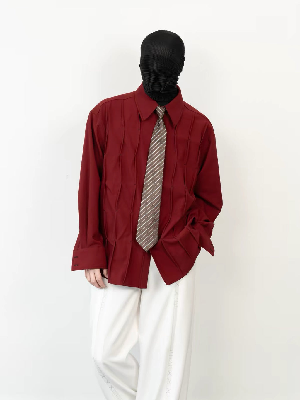 Men's French Vintage Pleated Shirt