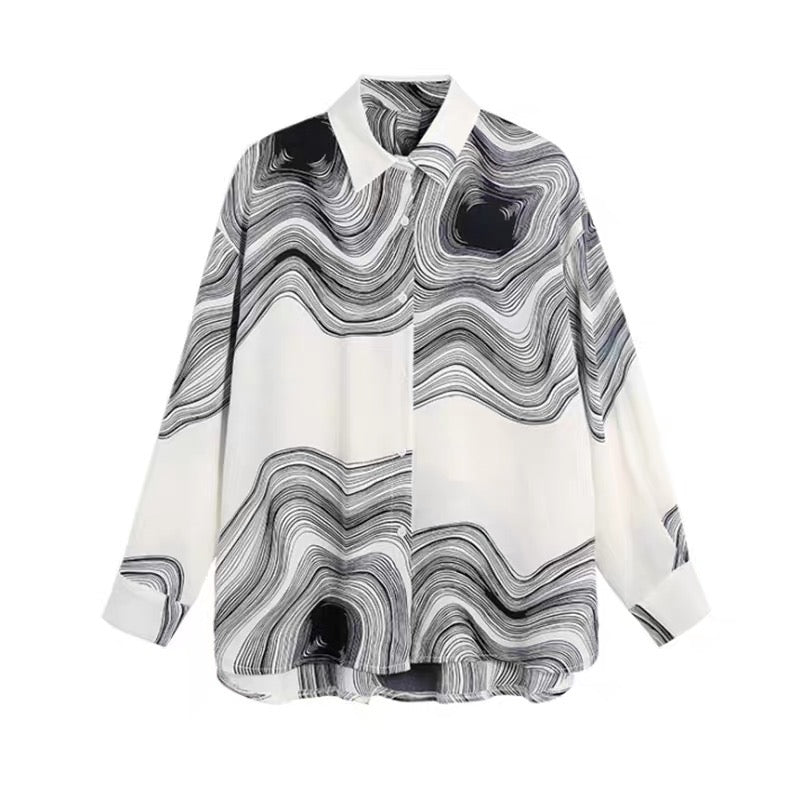 Men's fashion abstract pattern shirt
