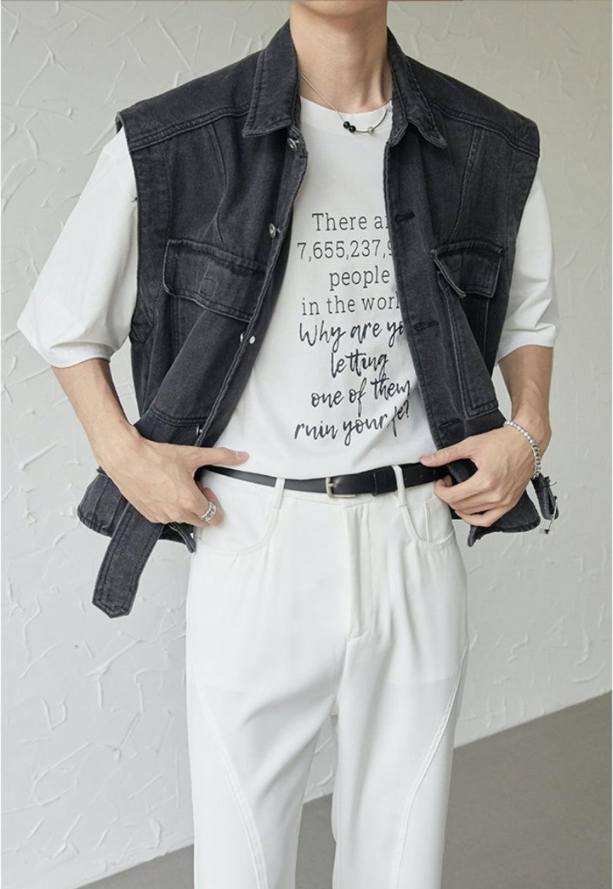 UZIP DESIGN Men's Design Denim Vest