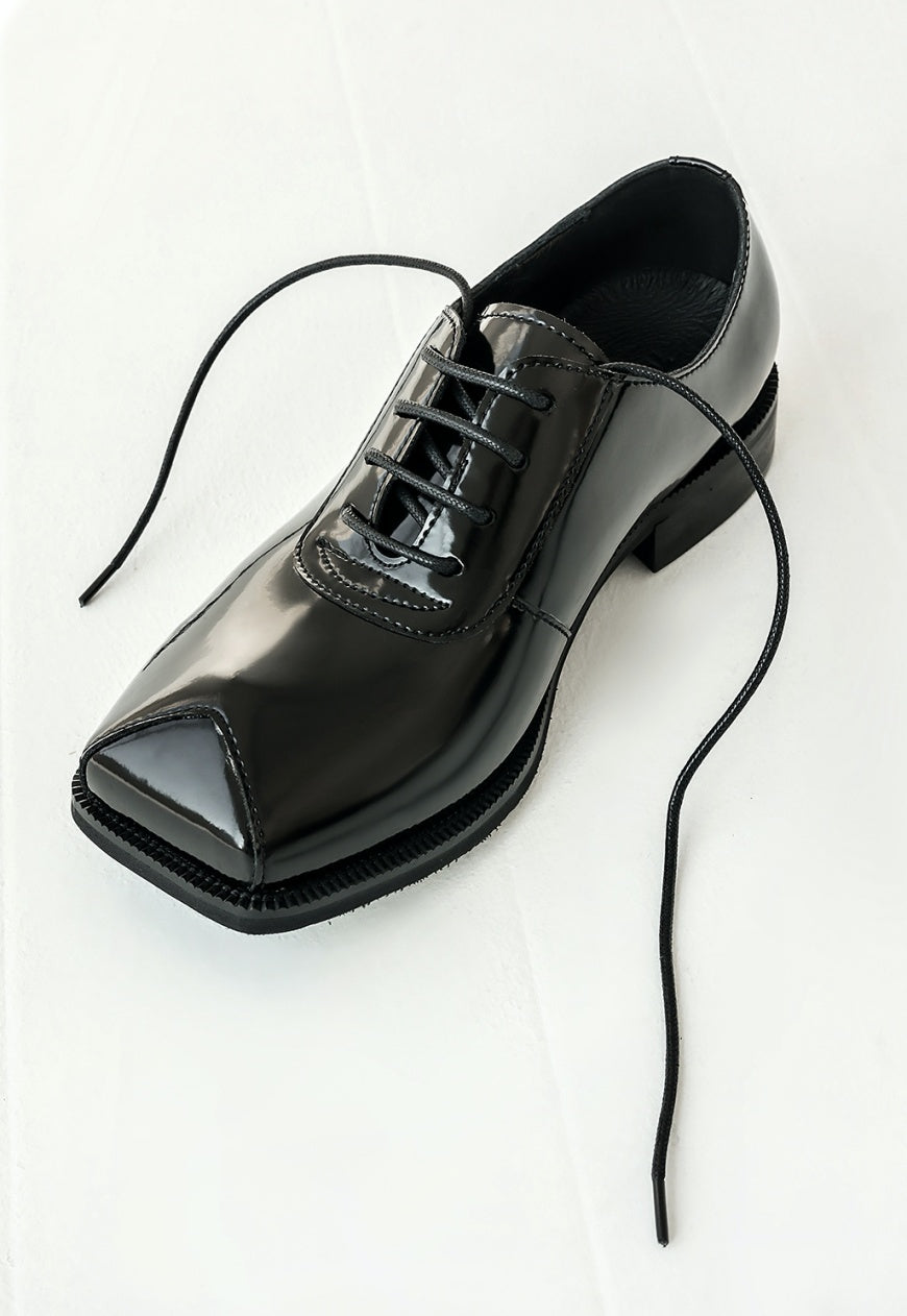 UZIP DESIGN Men's Triangle toe glossy British leather shoes