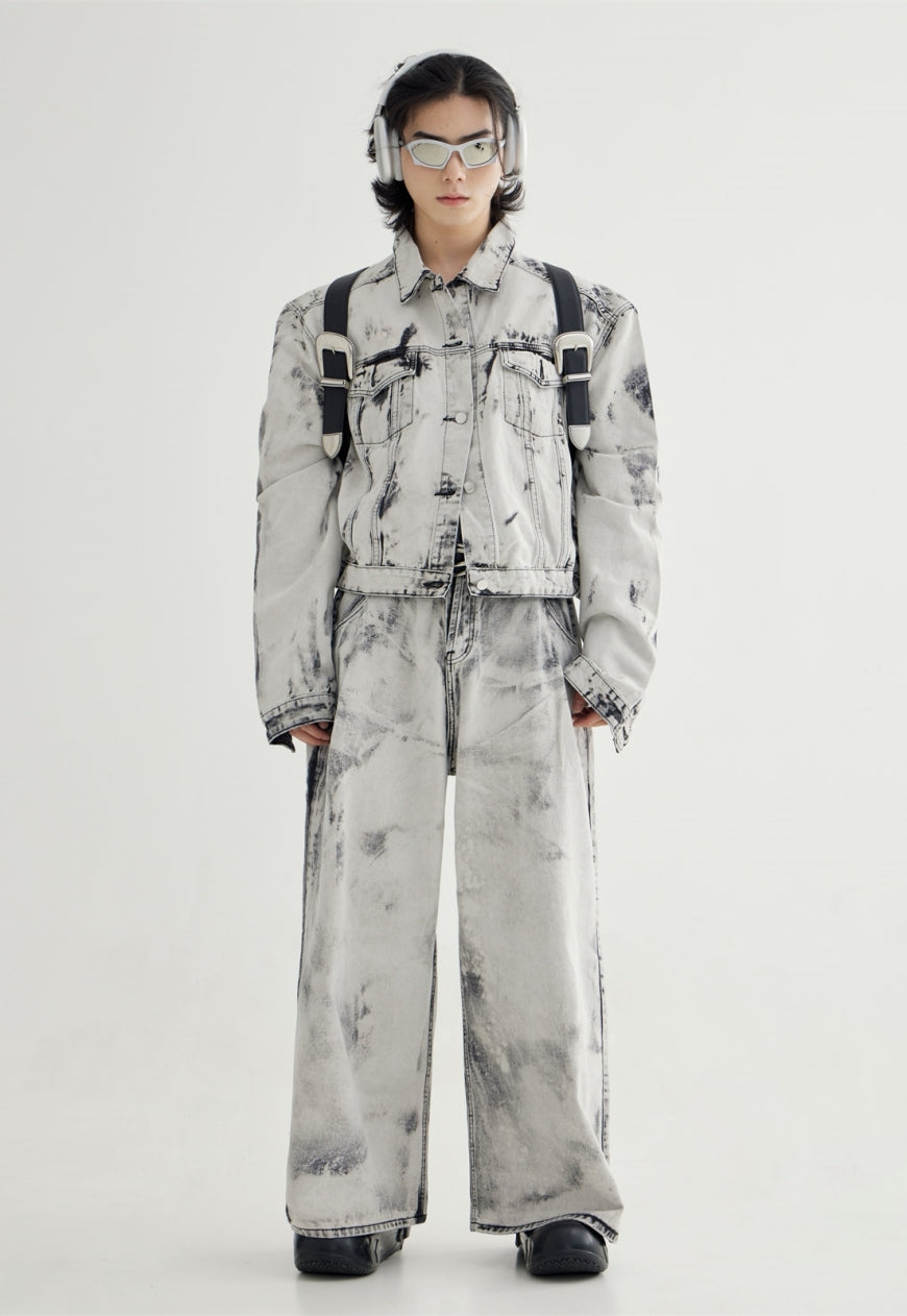 PeopleStyle Unisex vintage tie-dye jacket