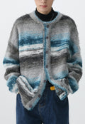 Men's Striped Rainbow Knit Jacket