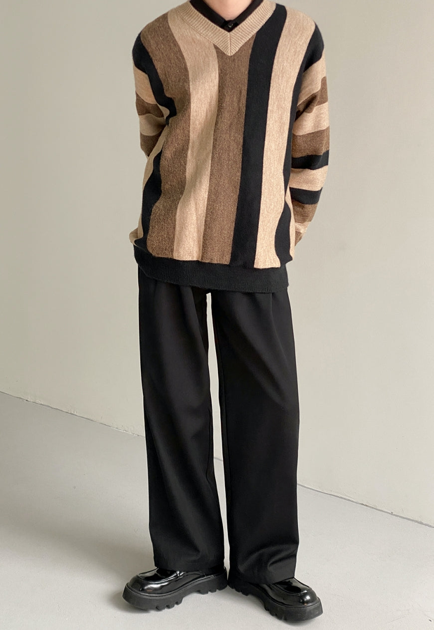 UZIP DESIGN Men's Retro striped sweater