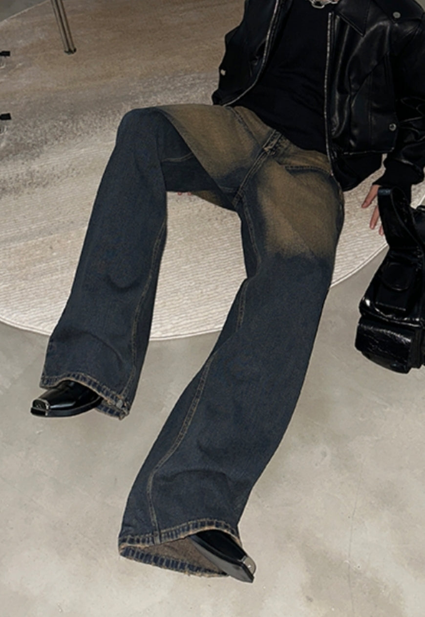 Men's Vintage Yellow Pocket Mop Jeans