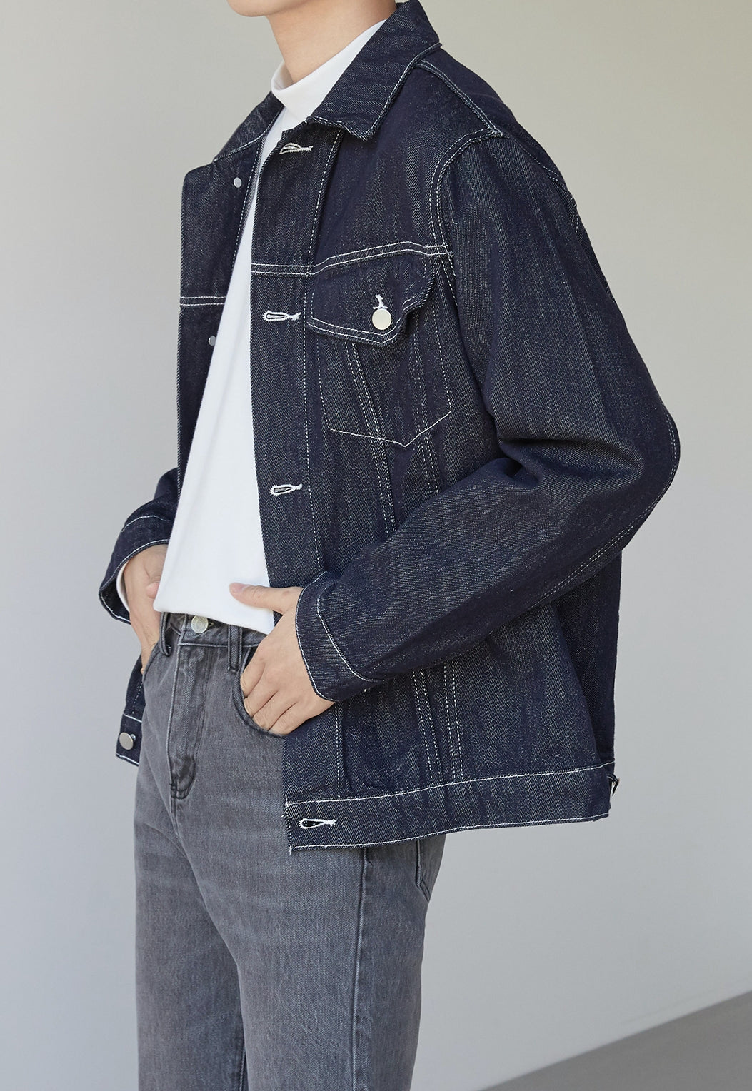 Men's Textured denim jacket