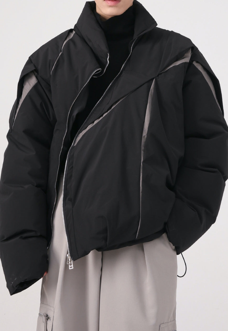 Men's pleated padded jacket