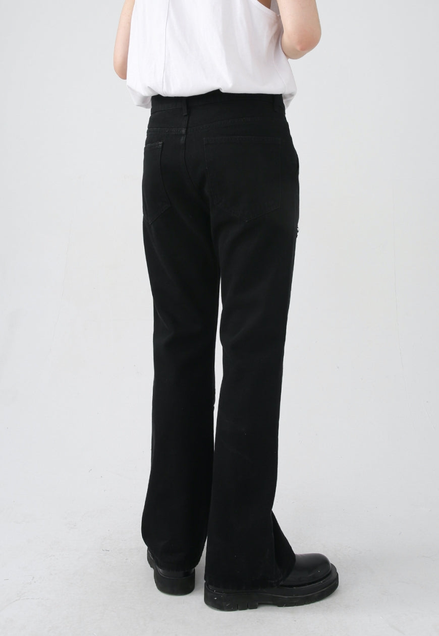 Unisex multi zipper design jeans