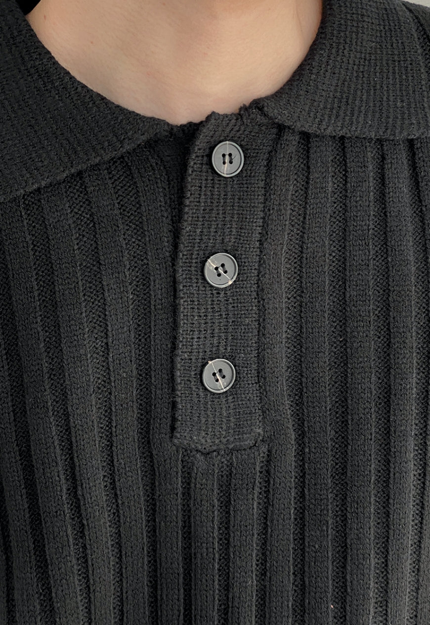 UZIP DESIGN Men's POLO Collar Needle Sweater