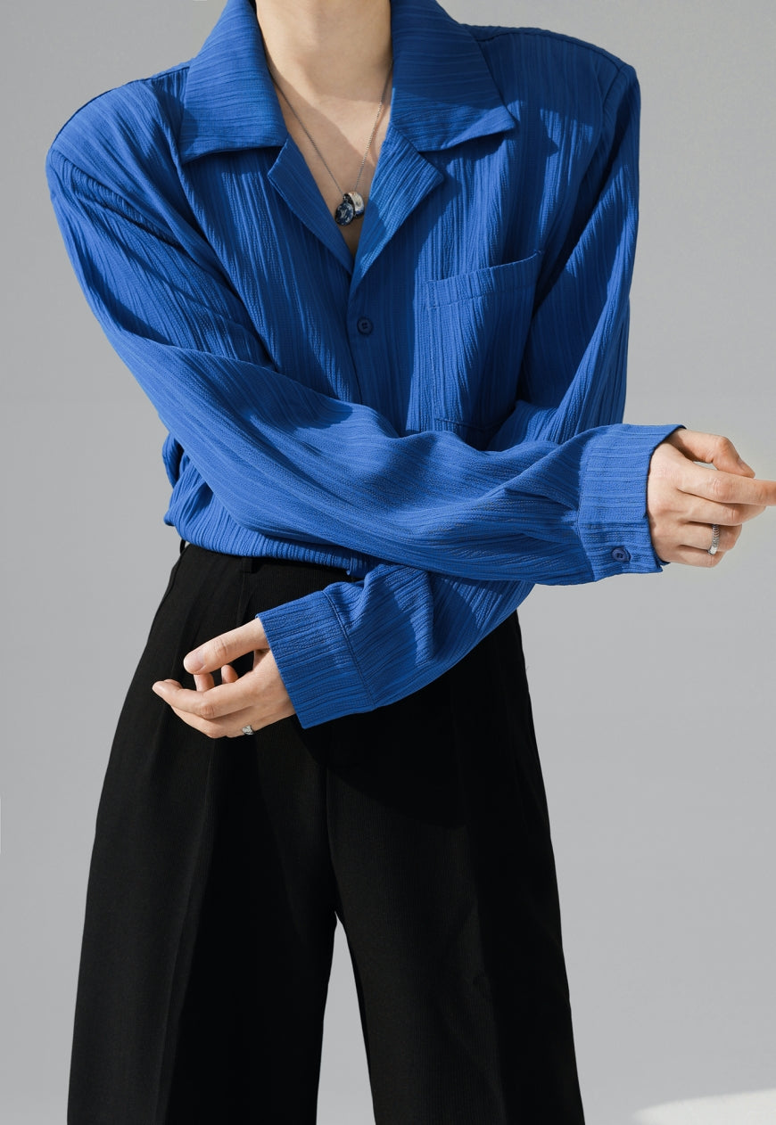 UZIP DESIGN Men's Stripe Loose Shirt