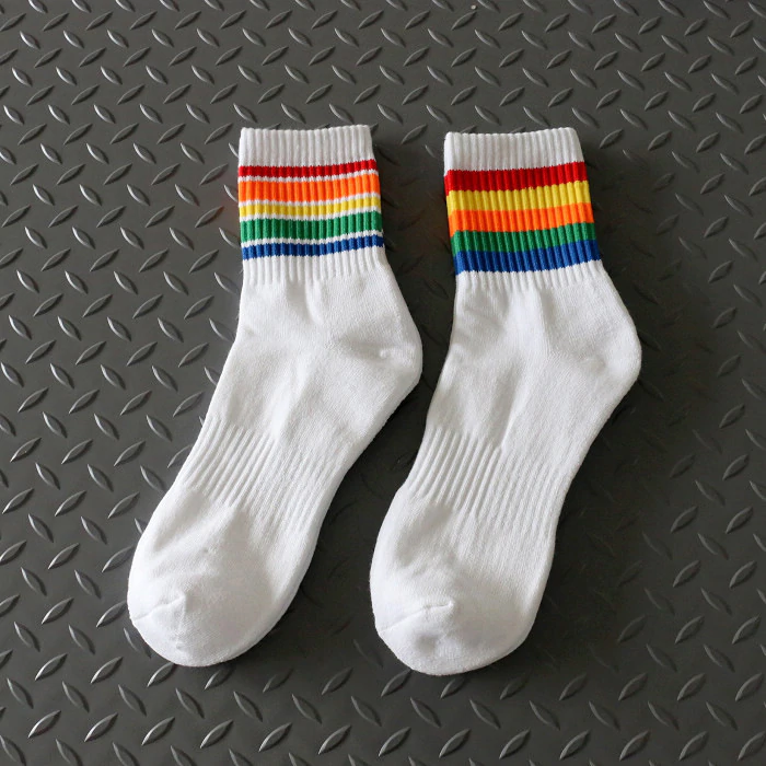 Men's Rainbow Stripe Sports Socks