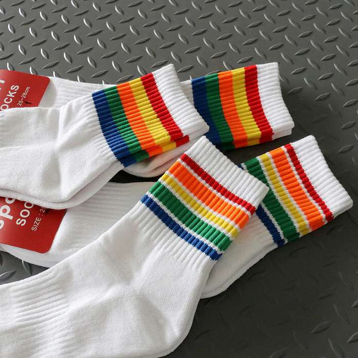 Men's Rainbow Stripe Sports Socks
