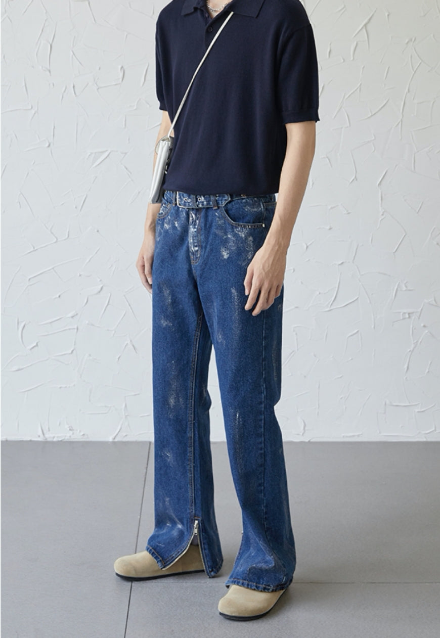 UZIP DESIGN Men's Design zipper slit denim trousers SS2022 VOL.5
