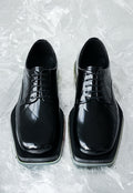 UZIP DESIGN Men's Shiny diamond irregular design leather shoes