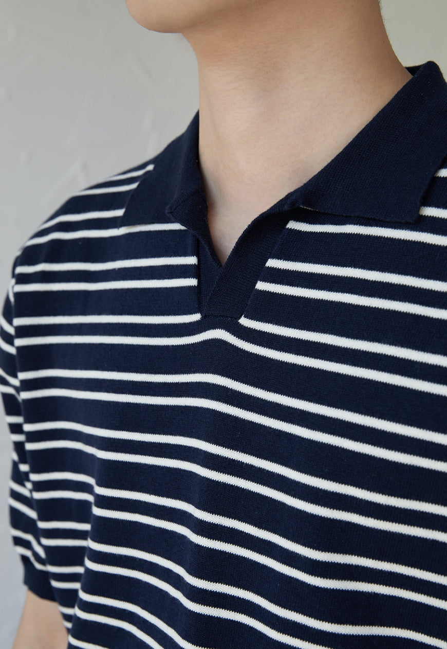 UZIP DESIGE Men's striped polo shirt