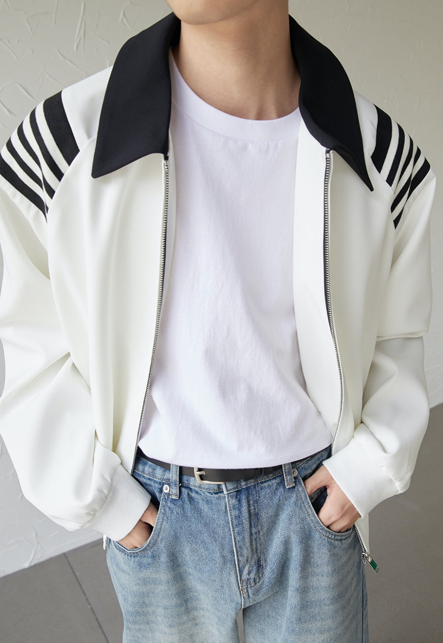 UZIP DESIGN Men's black white fashion jacket