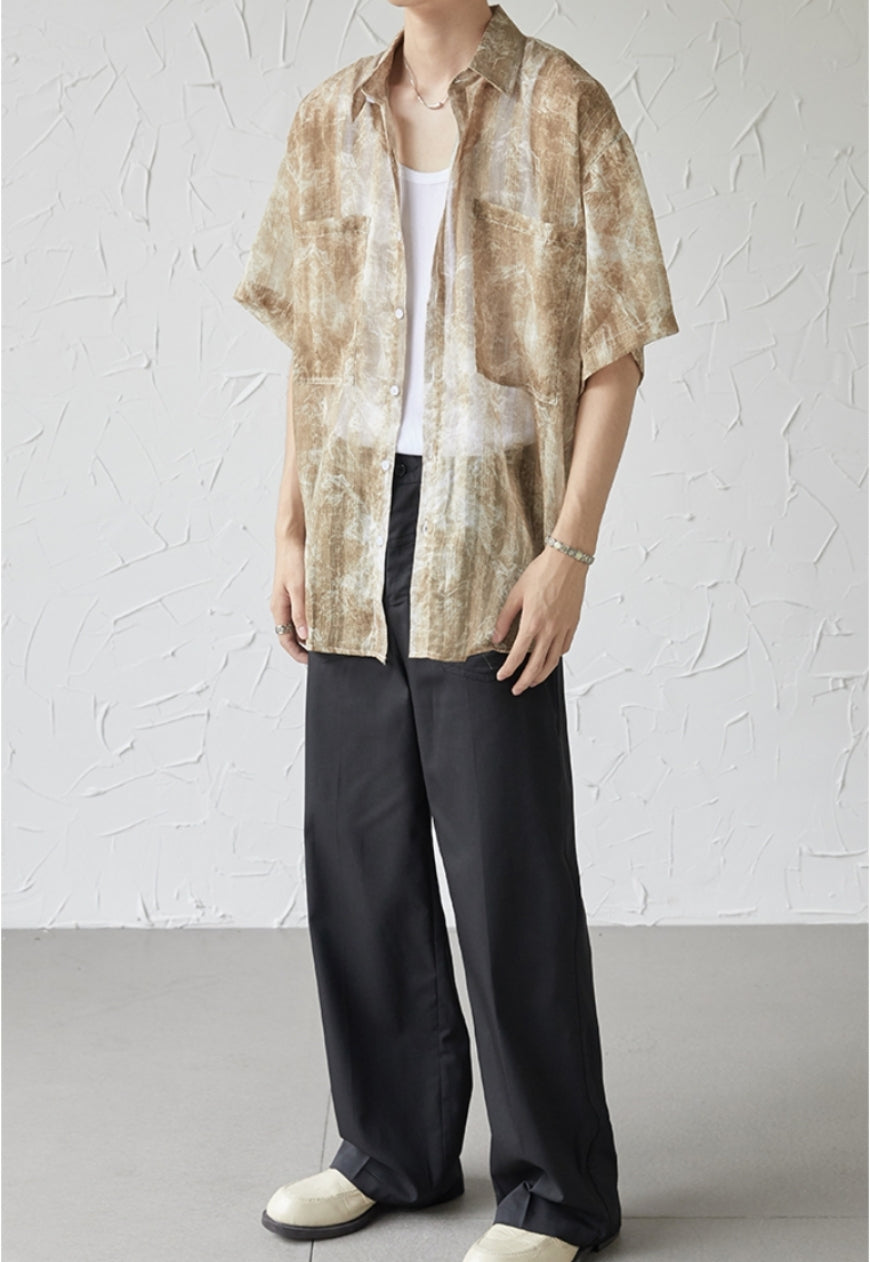 UZIP DESIGN Men's Marbled Short Sleeve Shirt