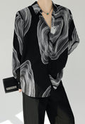 UZIP DESIGN Men's fashion abstract pattern shirt