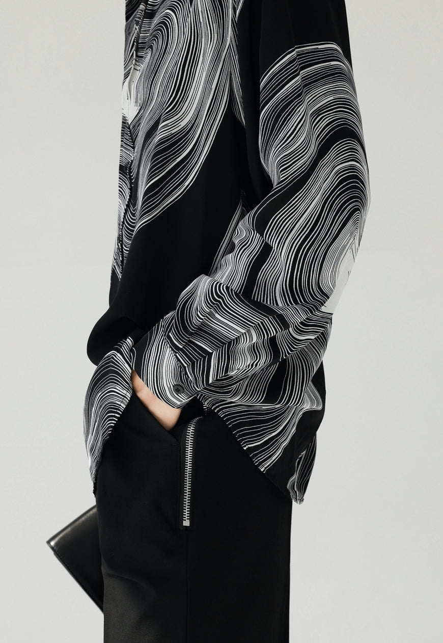 UZIP DESIGN Men's fashion abstract pattern shirt