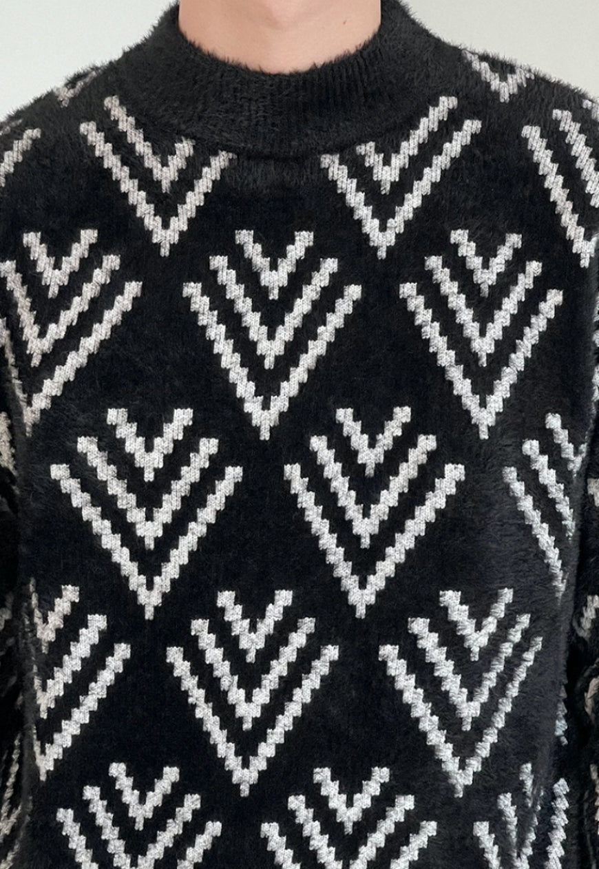MEN'S texture fashion sweater