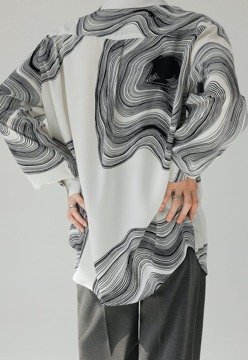 UZIP DESIGN Men's fashion abstract pattern shirt