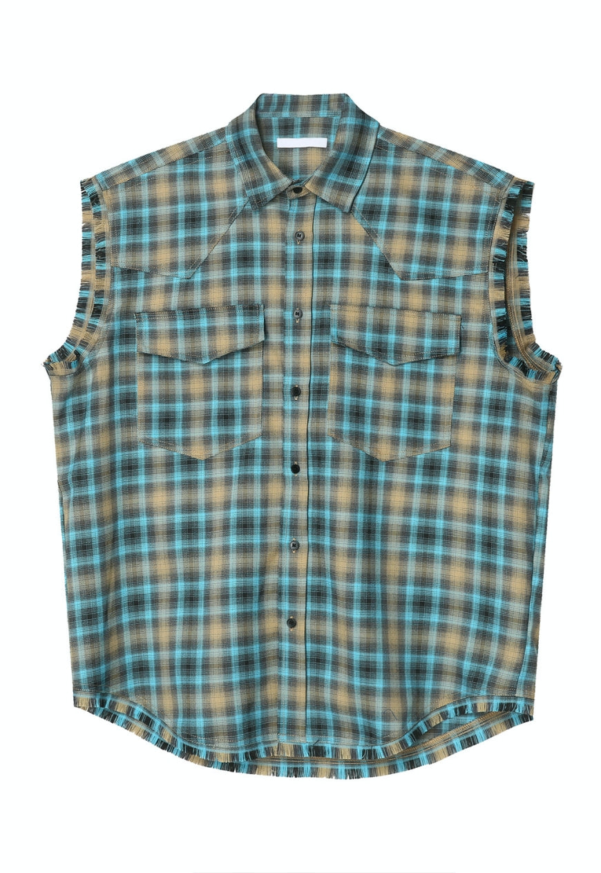 Men's Vintage Vest Check Shirt