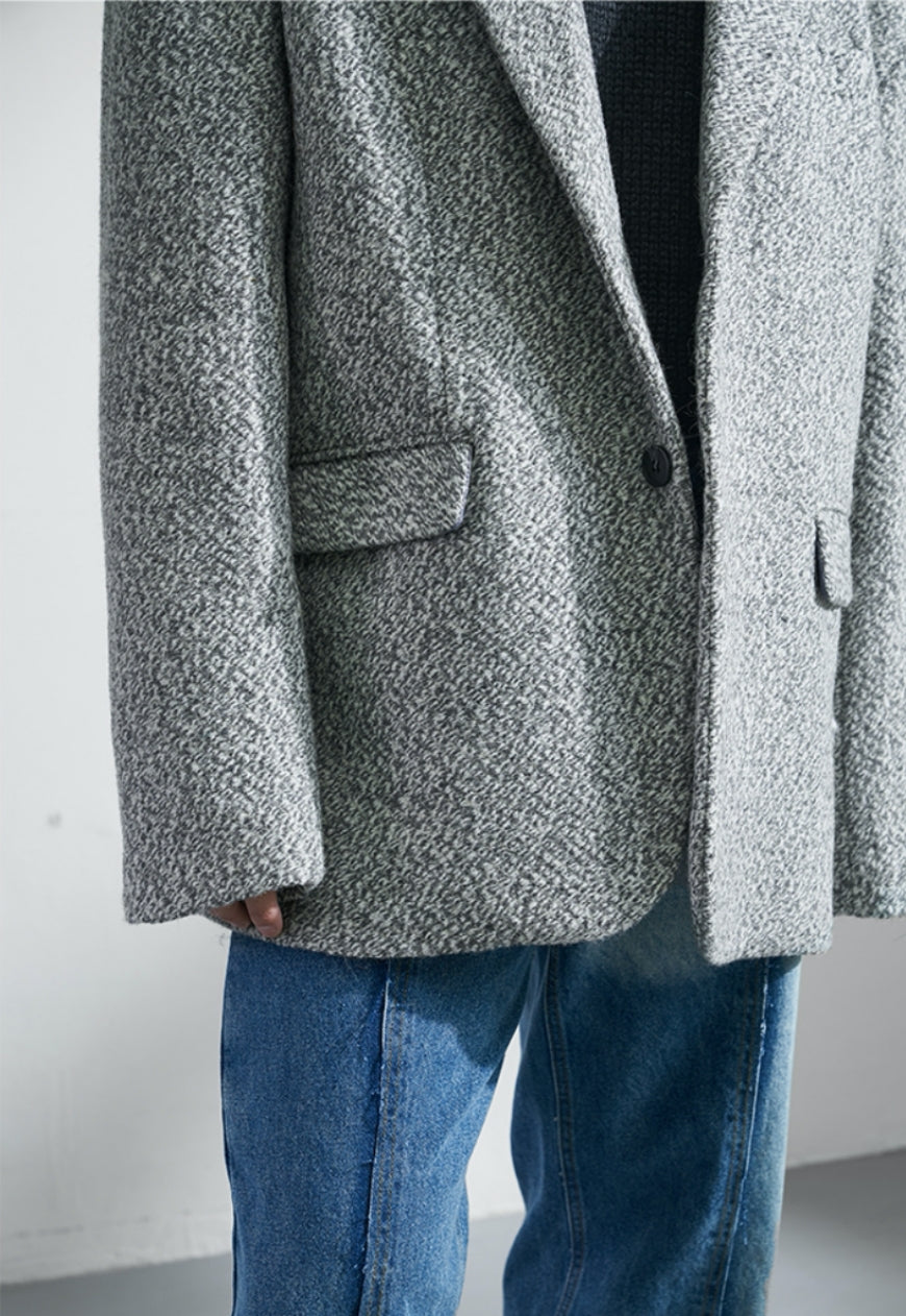 Men's Oversized Twill Texture Suit Jacket