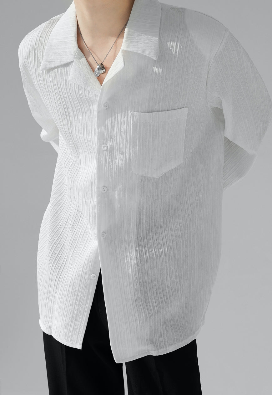 UZIP DESIGN Men's Stripe Loose Shirt