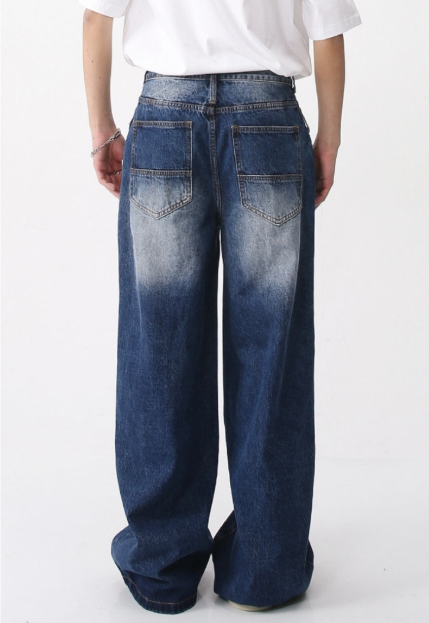 Unisex ripped denim trousers