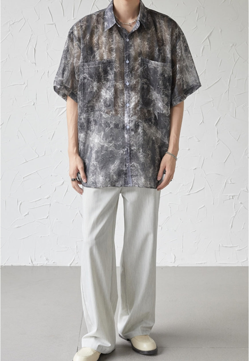 UZIP DESIGN Men's Marbled Short Sleeve Shirt