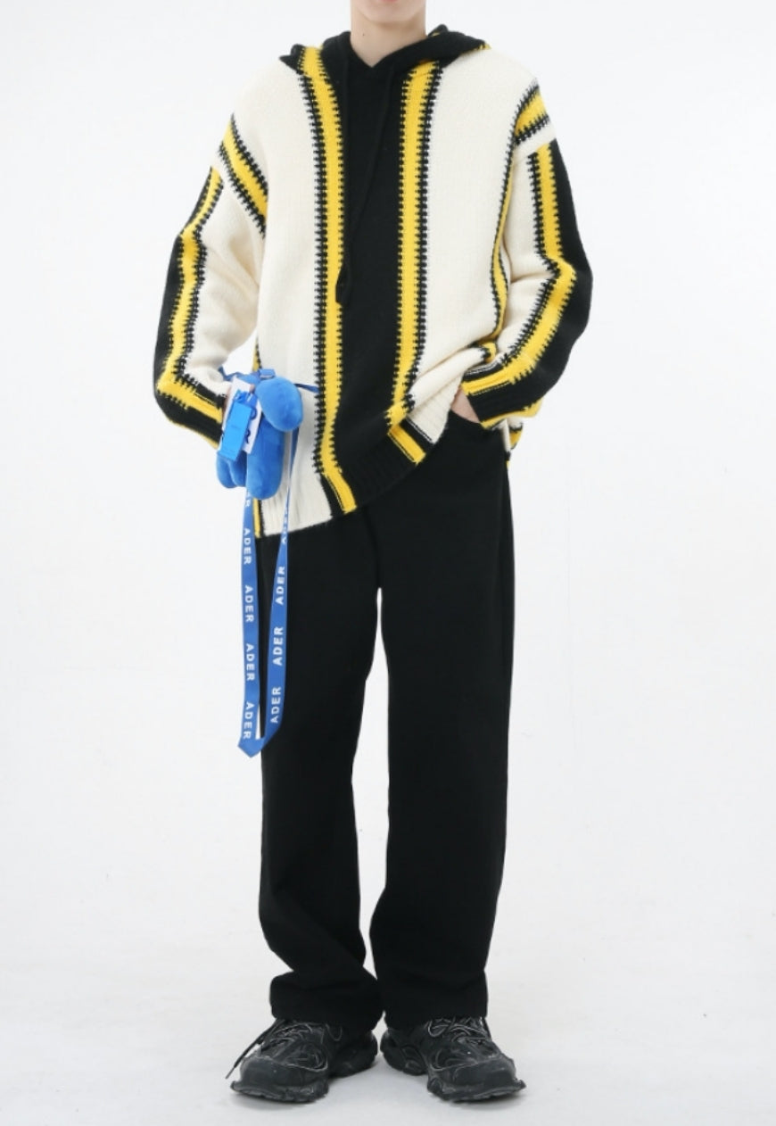Men's Black and Yellow Design Sweater