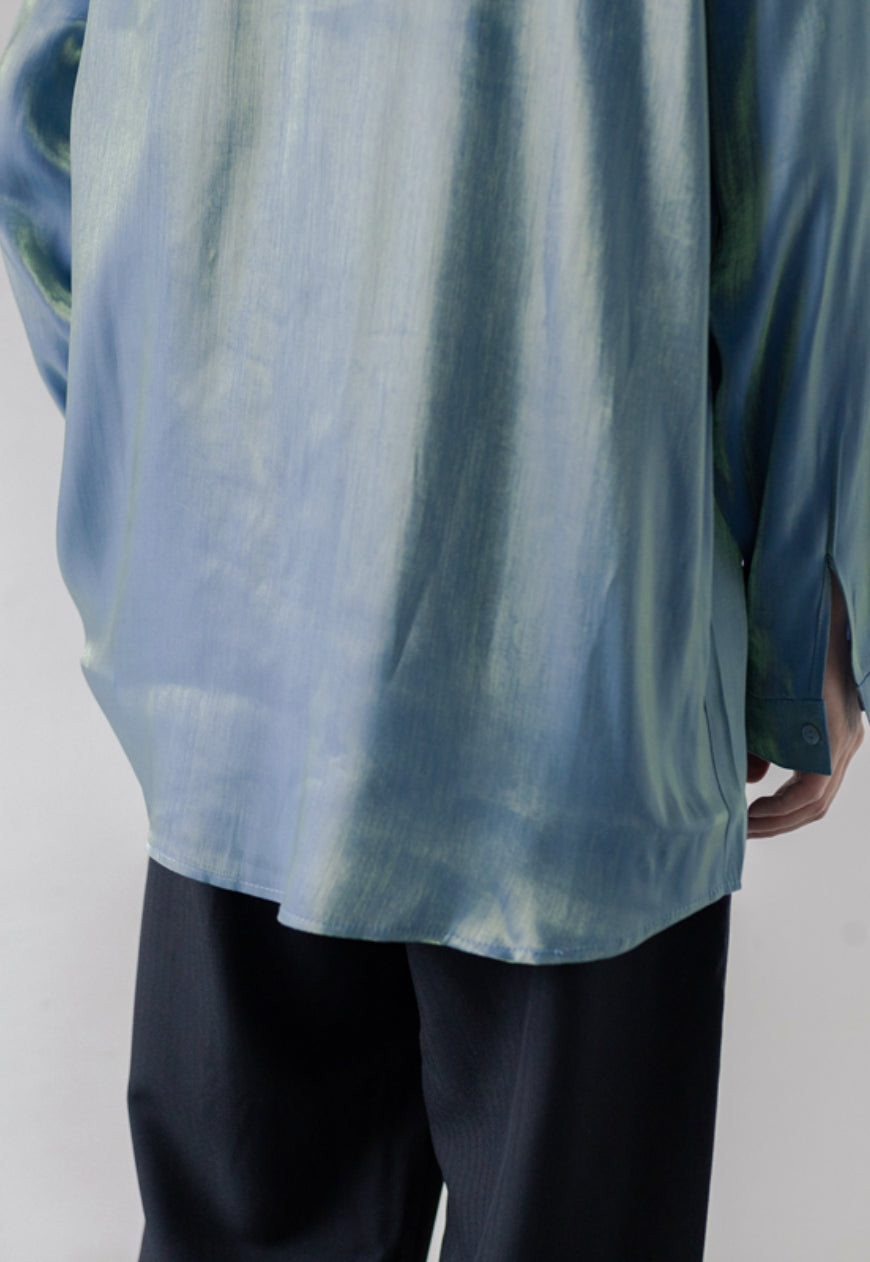 Men's Silky satin gradient shirt