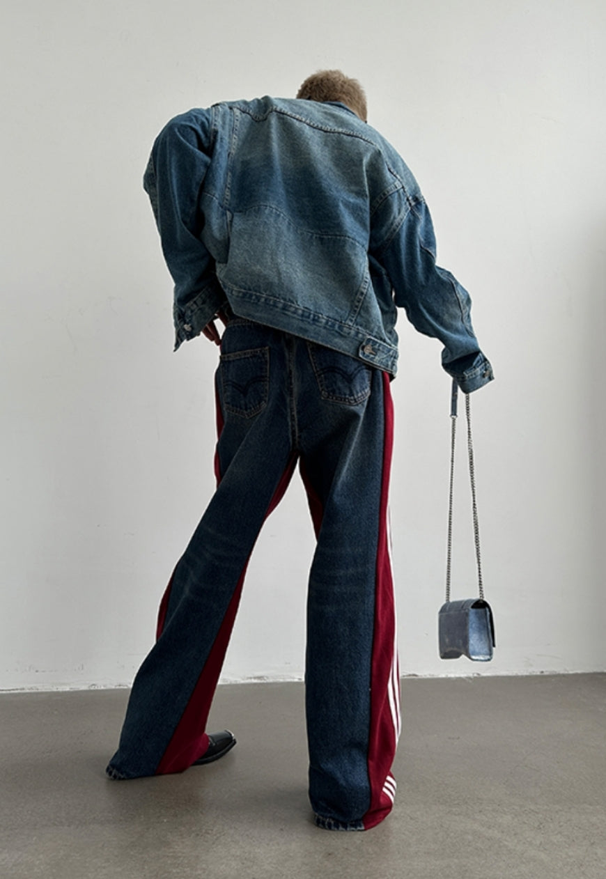 Men's Design panel three-bar trousers