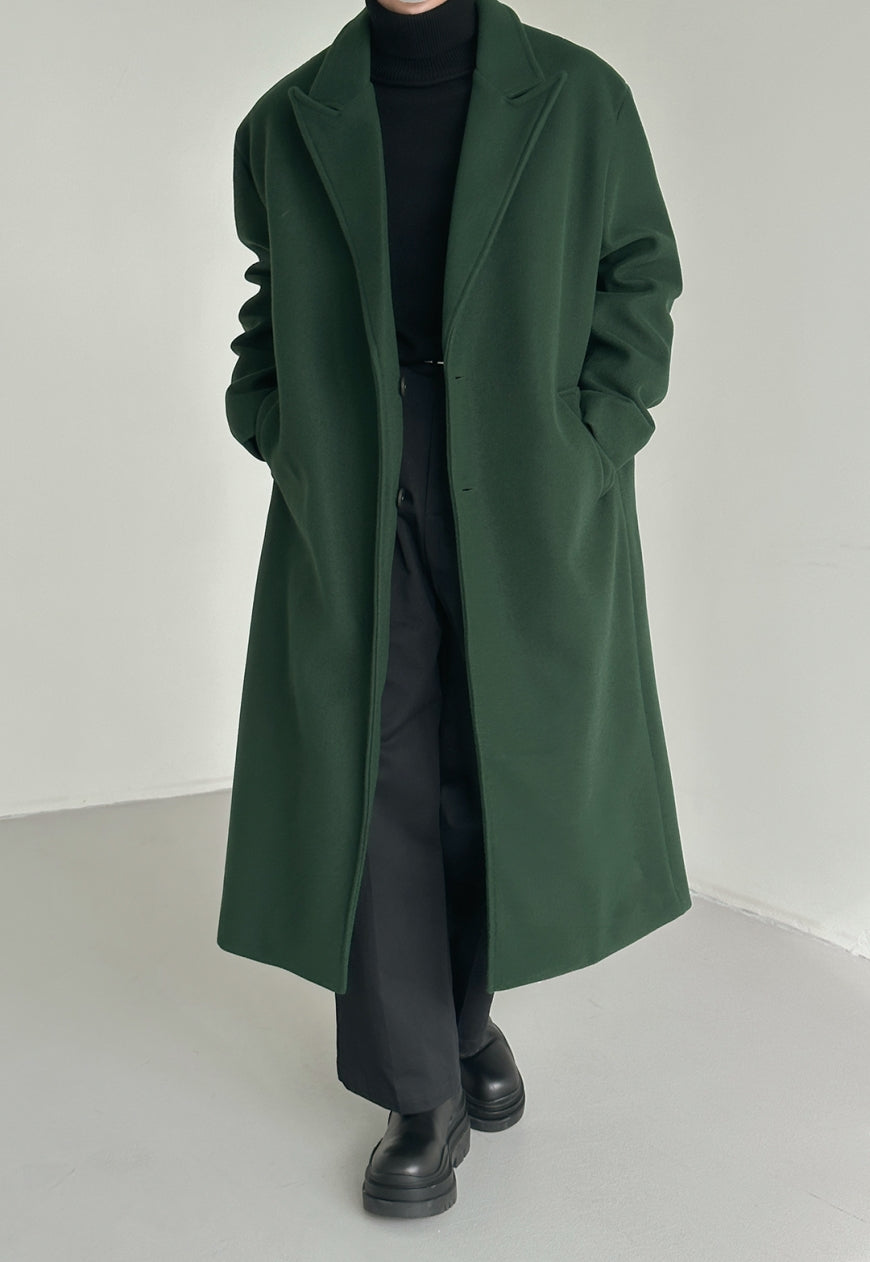 Men's long woolen coat