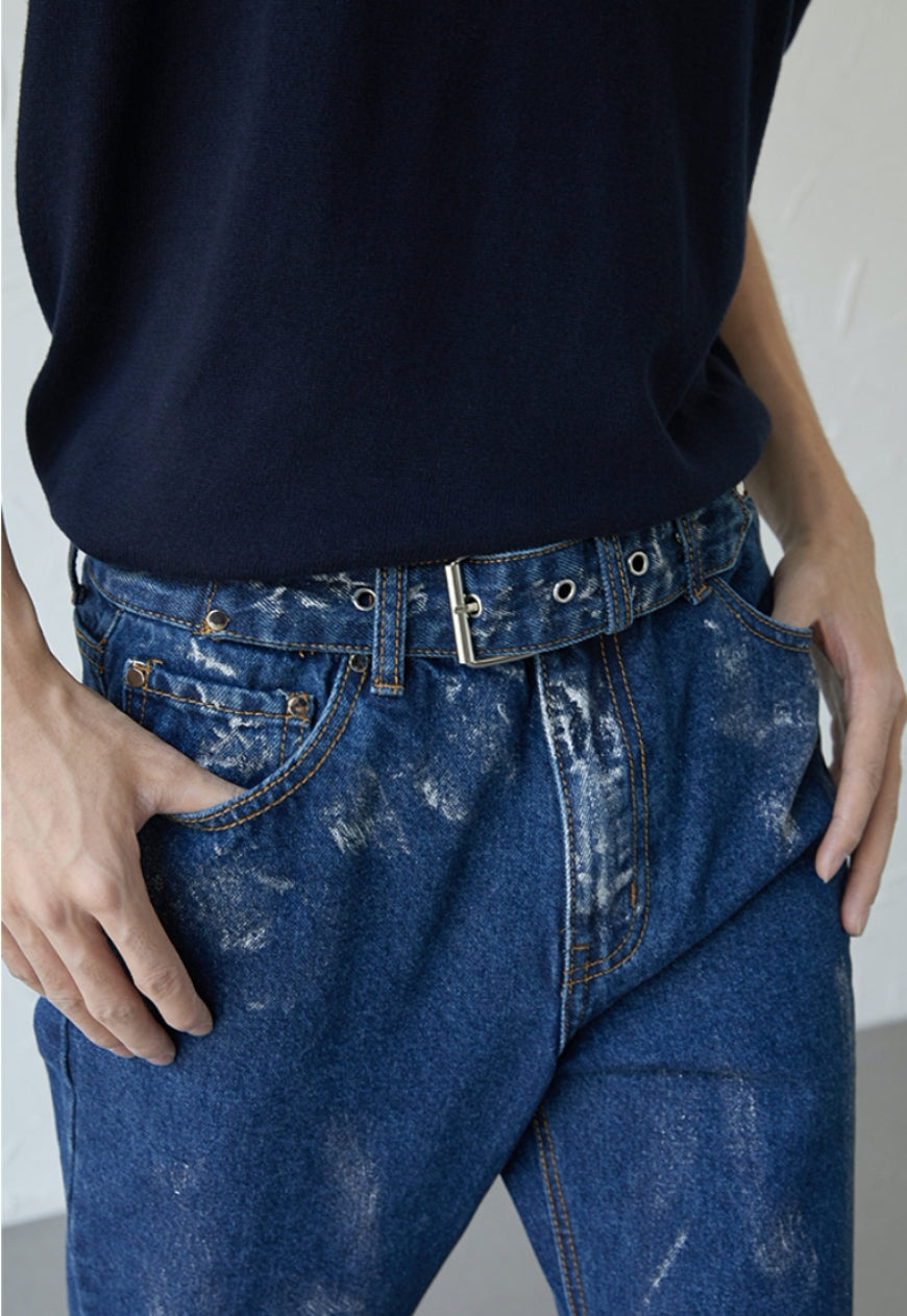 UZIP DESIGN Men's Design zipper slit denim trousers SS2022 VOL.5