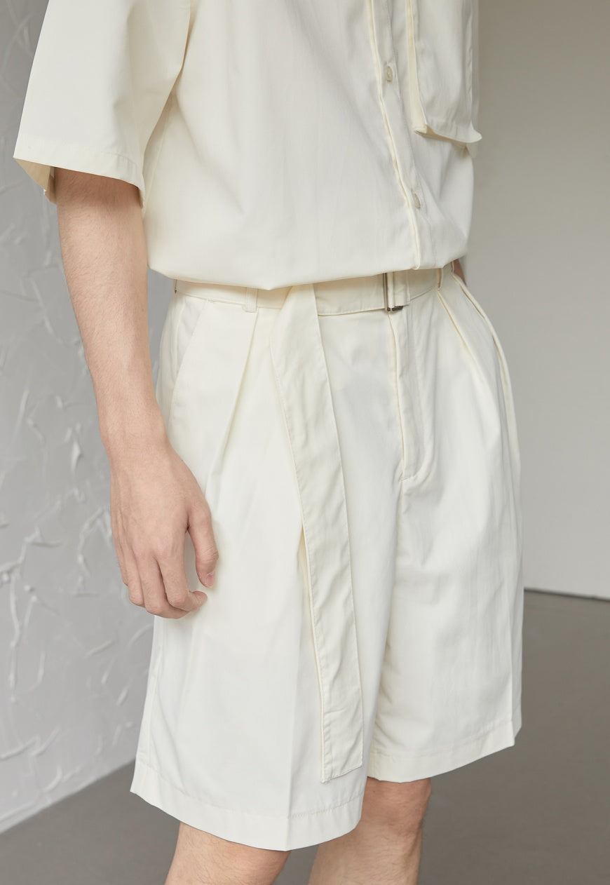 UZIP DESIGE Menâ€™s suit belted shorts