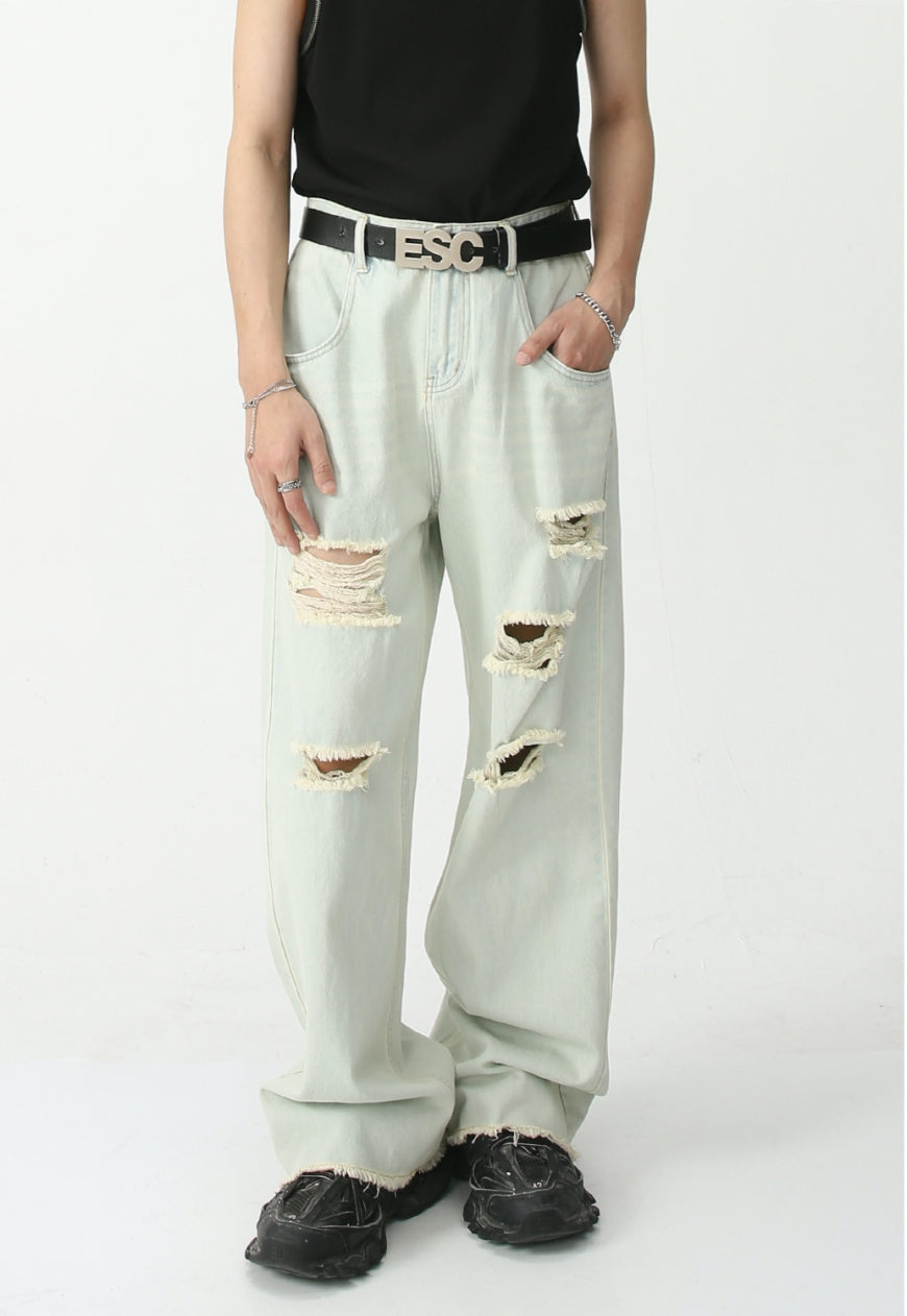 Men's Loose Ripped Street Jeans