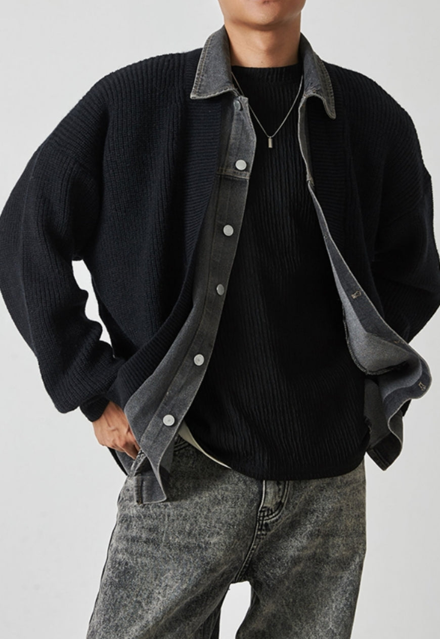 Men's Design Denim Cardigan Jacket