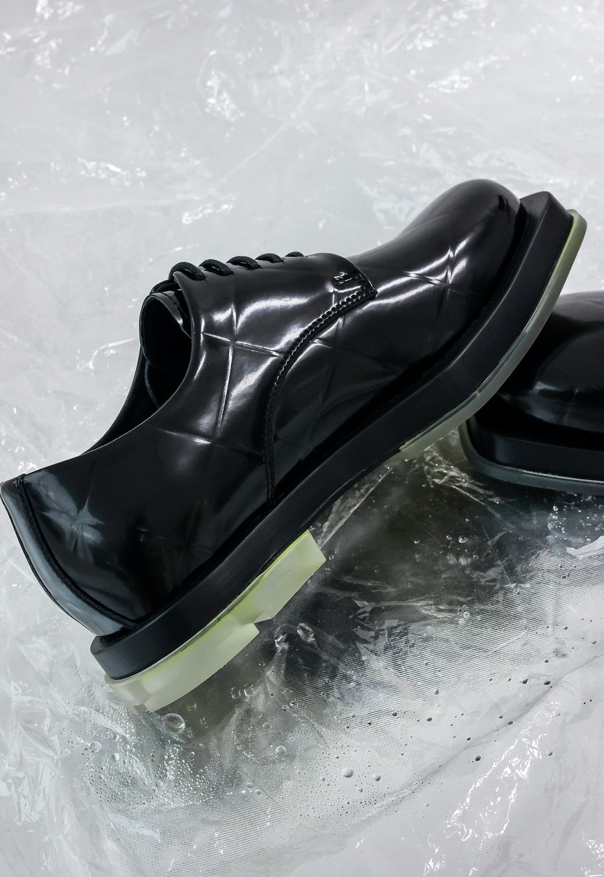 UZIP DESIGN Men's Shiny diamond irregular design leather shoes
