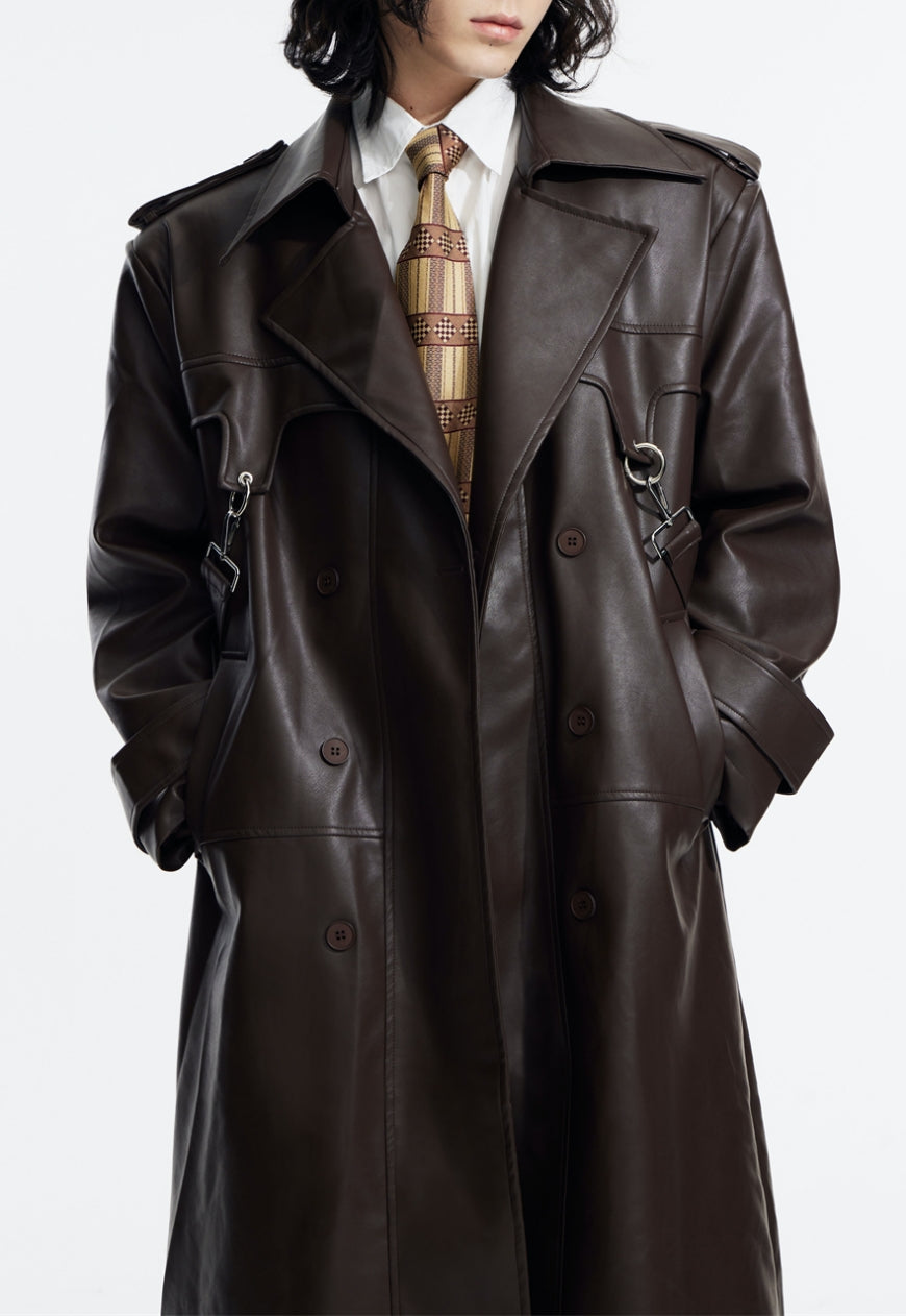 Men's Retro high-quality PU leather coat