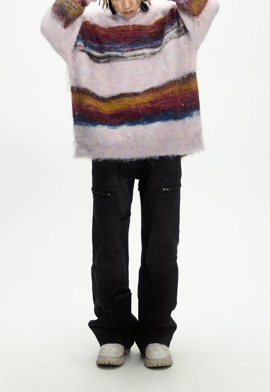 Men's color textured sweater