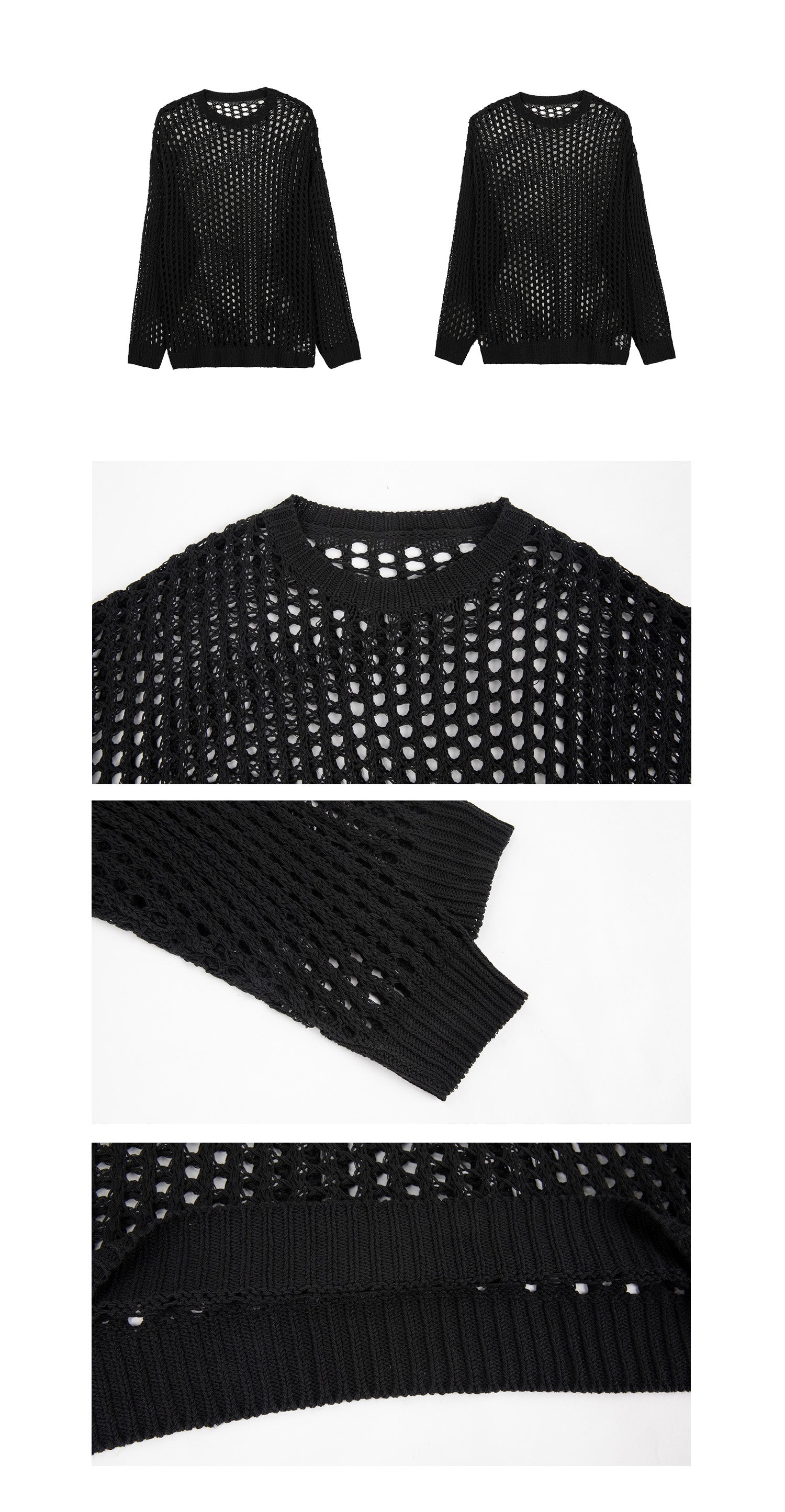 UZIP DESIGN Men's Design cutout long-sleeve top