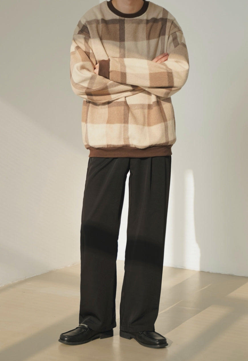 Men's Vintage plaid wool sweater