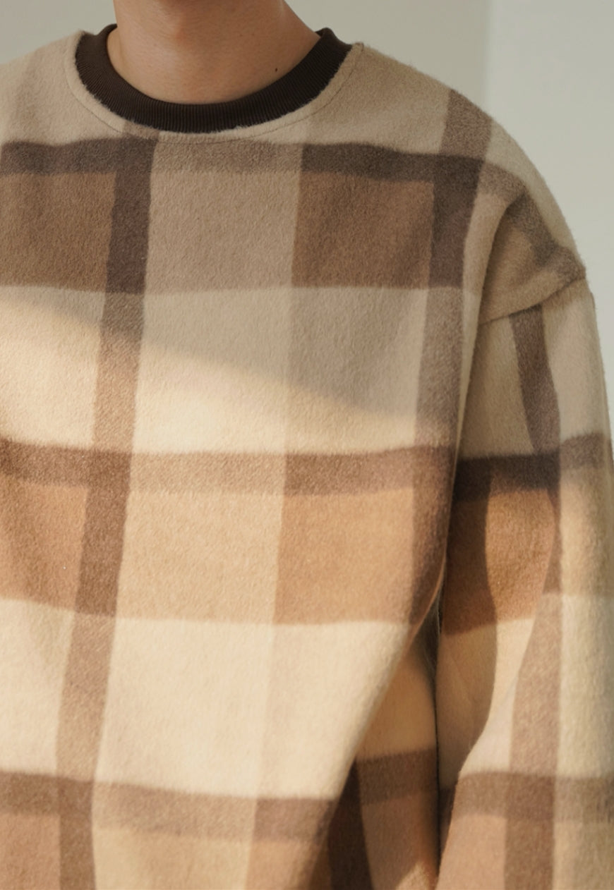 Men's Vintage plaid wool sweater