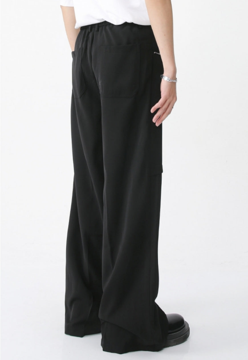 Unisex pocket zipped cargo trousers