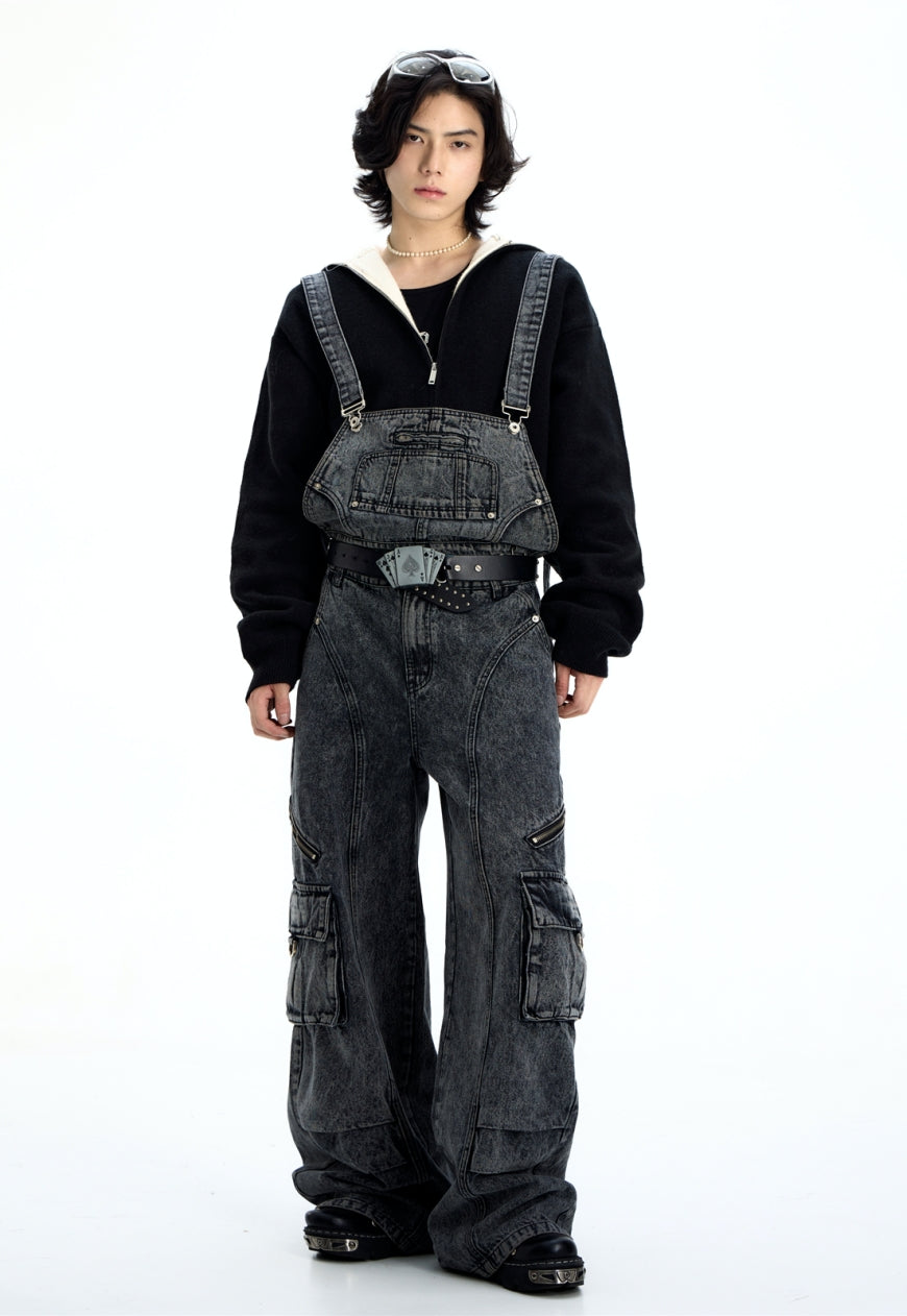 Men's Design vintage suspenders jeans