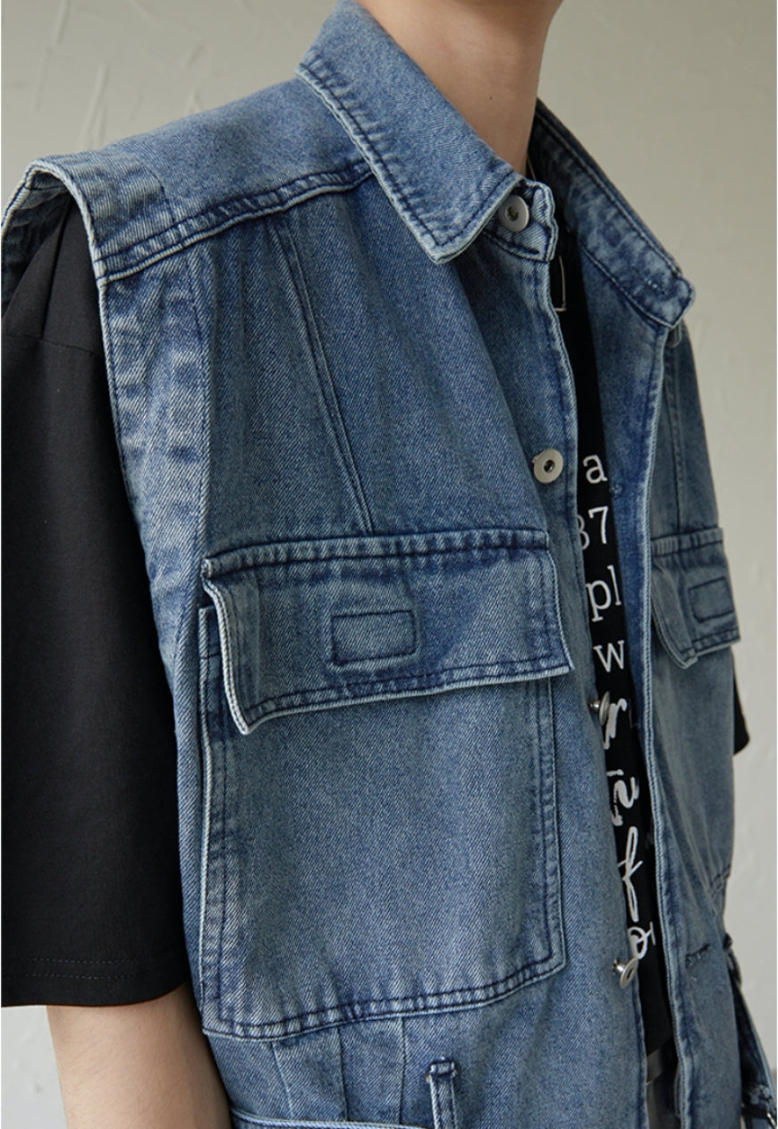 UZIP DESIGN Men's Design Denim Vest