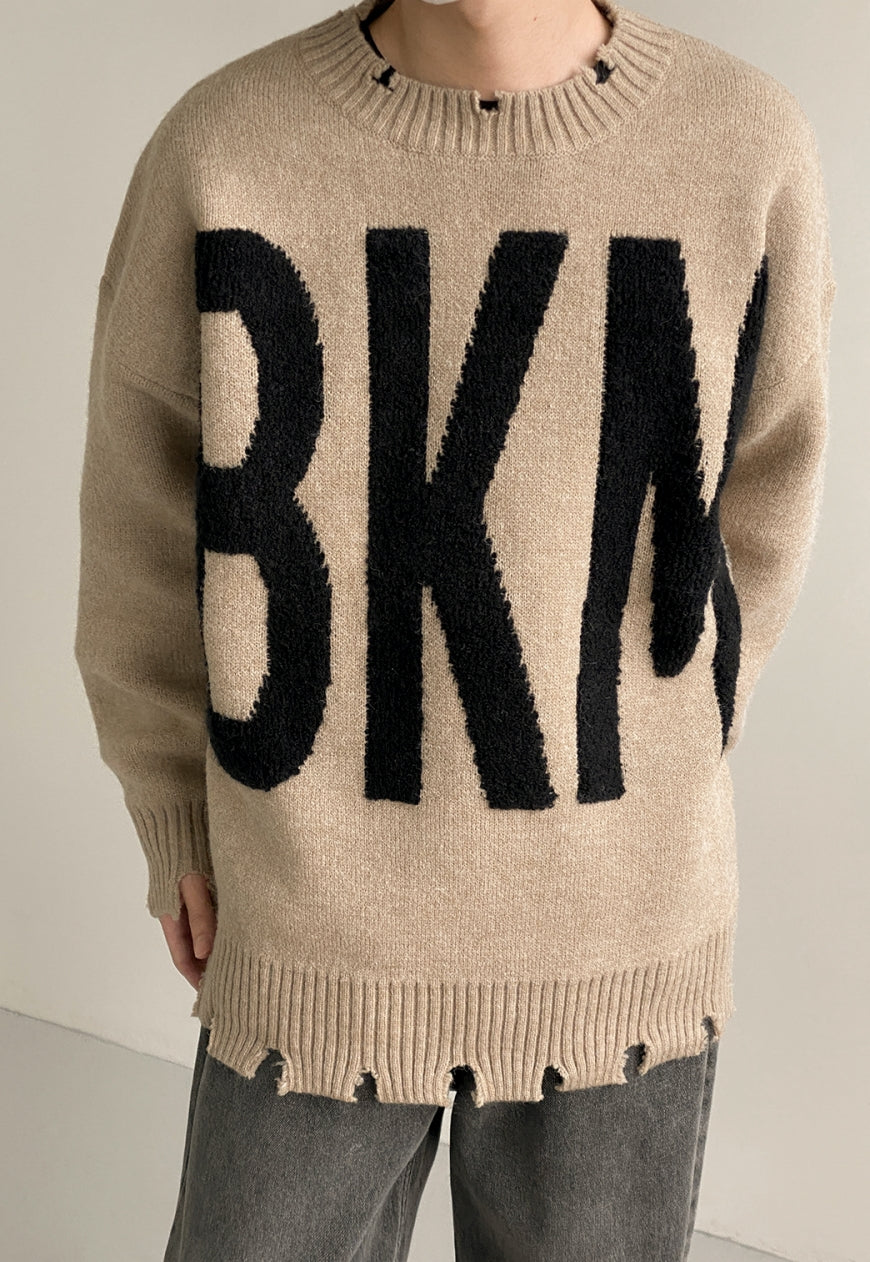 UZIP DESIGN MEN'S letter fashion sweater